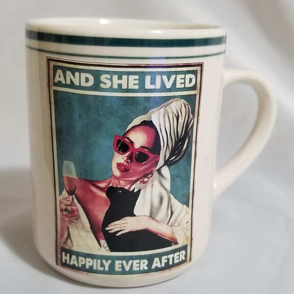 "And She Lived Happily Ever After" on Vintage Cream Gibson Coffee Mug Set 8 oz - Picture 14 of 14
